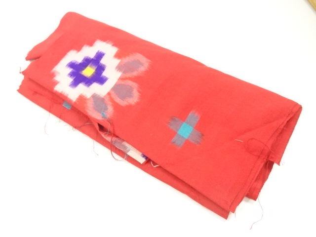 JAPANESE KIMONO / ANTIQUE ARAIHARI FOR HAORI / SILK / MEISEN / WOVEN FLOWER